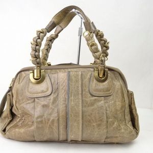 Auth Chloe Heloise Satchel Purse Hobo Bag Dustbag